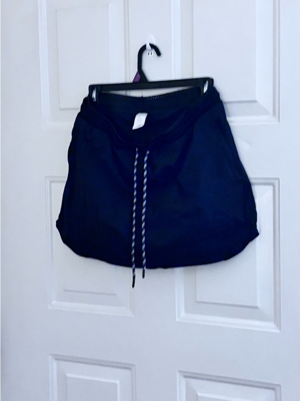 Casual Drawstring Skort in Black. Nylon/spandex Blend. - Picture 6 of 13